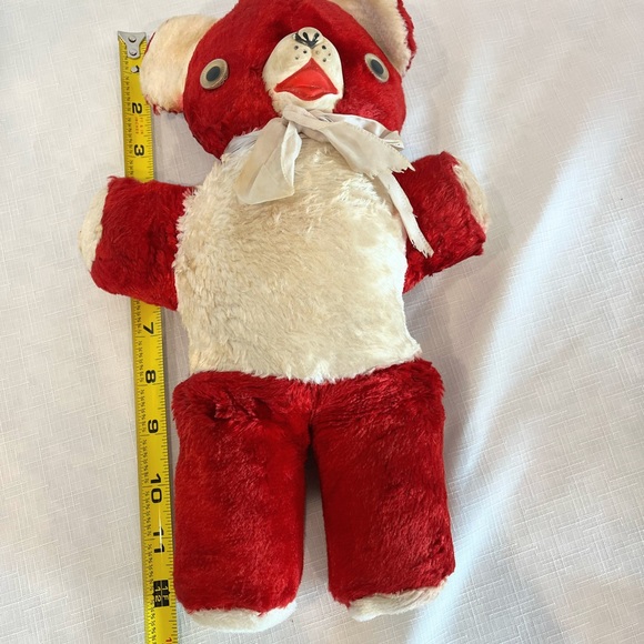 Red Rubber-faced Vintage Teddy Bear Plush Likely from the 1950s 12” - Picture 4 of 7